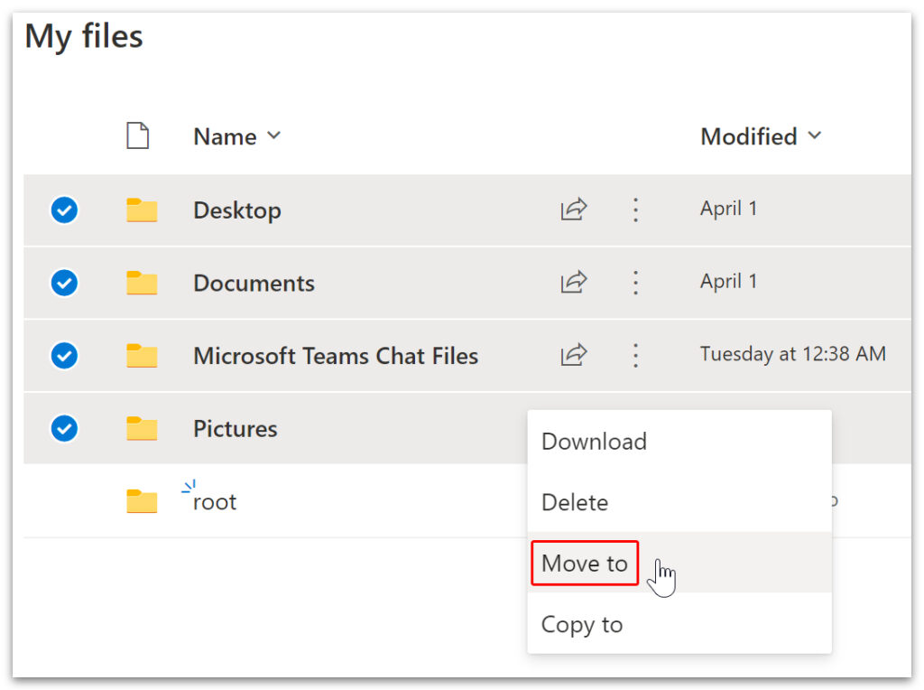Move files into new folder