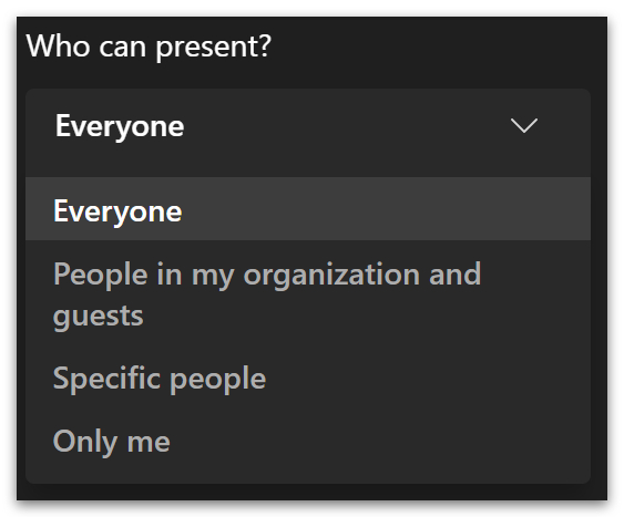 Who can present?