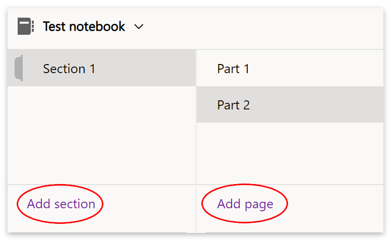 Add section or page.
