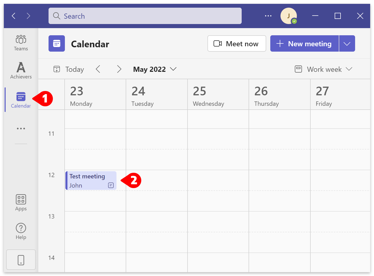 Calendar > your meeting.