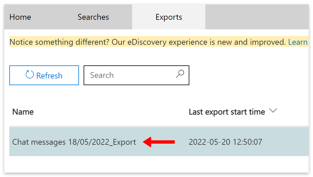 Click on your export.