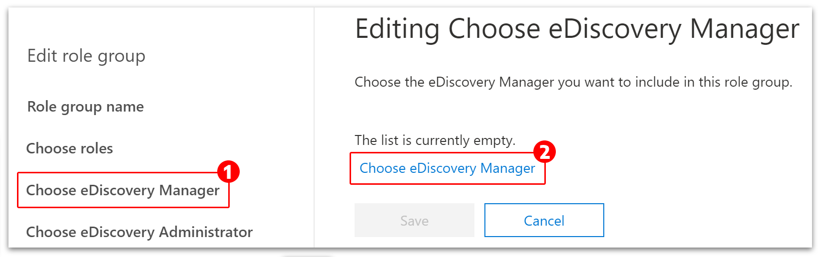 Choose eDiscovery Manager