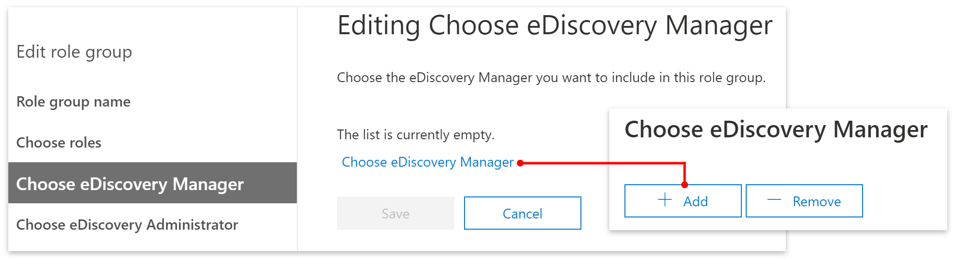 Choose eDiscovery Manager > Add