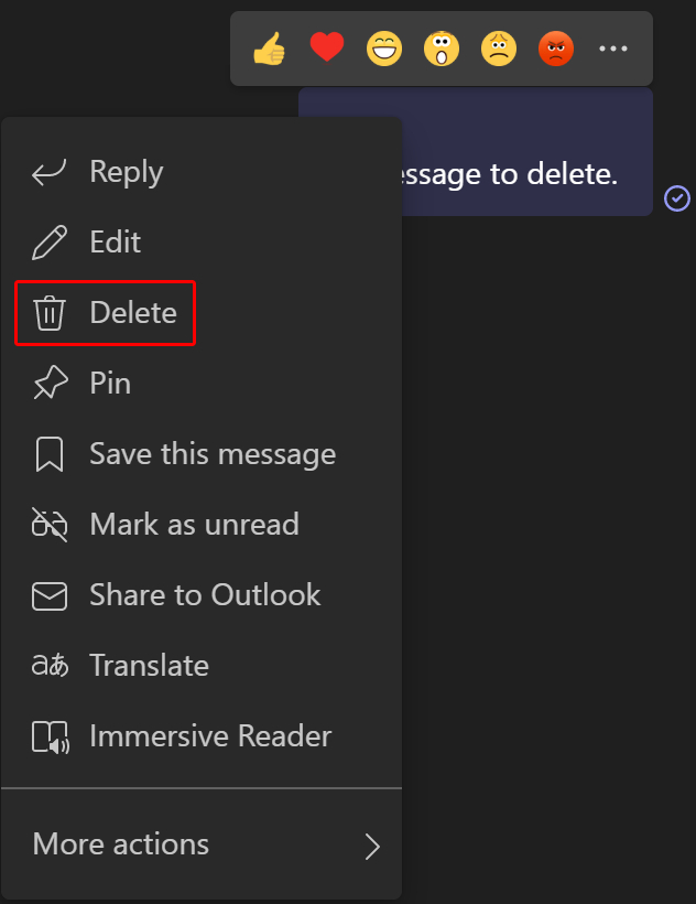 Delete message.