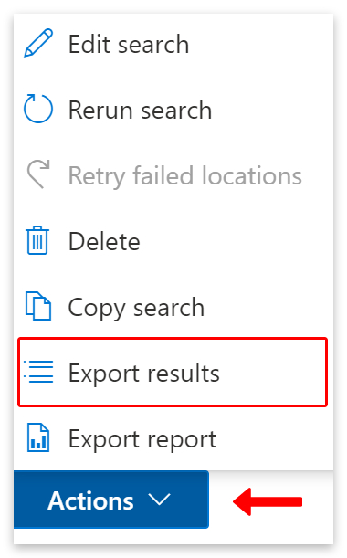 Actions > Export results.