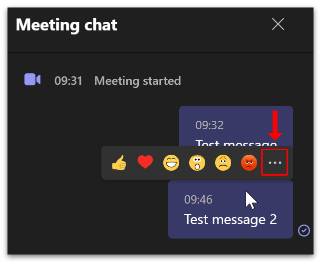 Meeting chat, three dots.