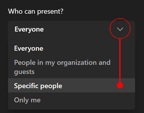 Who can present > Specific people.