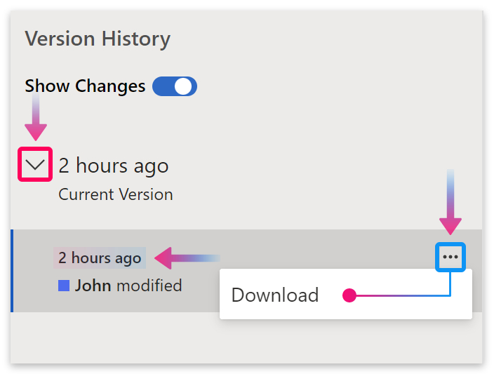 Click the drop-down arrow and look for the creation date.