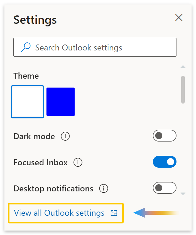 View all Outlook settings.