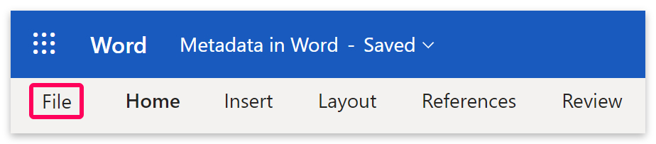 In Word click on File.