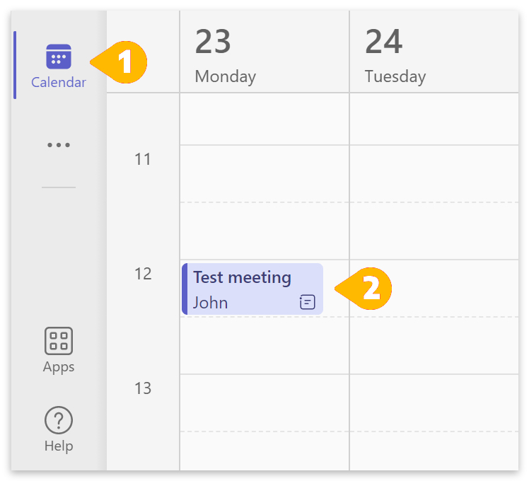 Calendar > Double-click meeting.