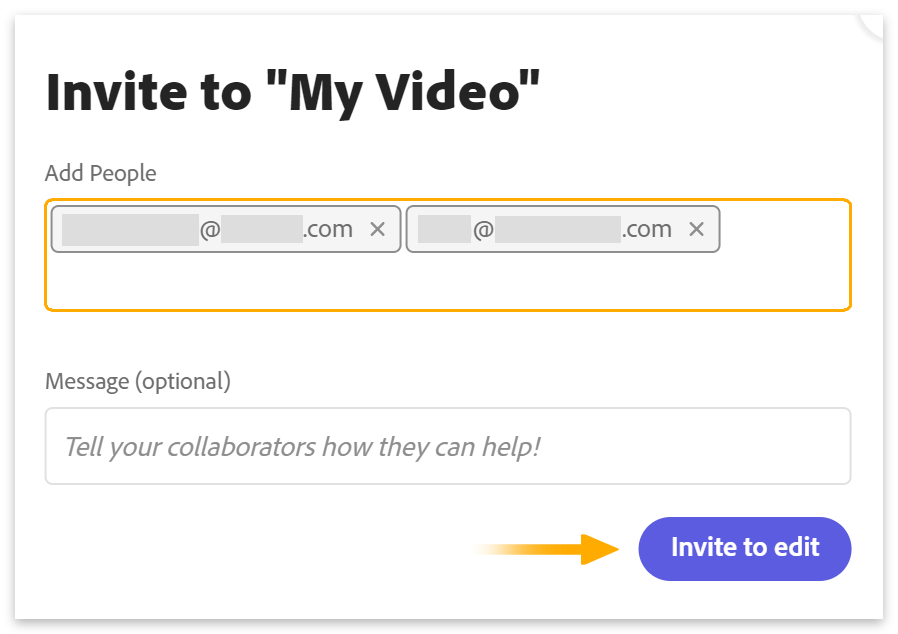 Add names or emails > Invite to edit.