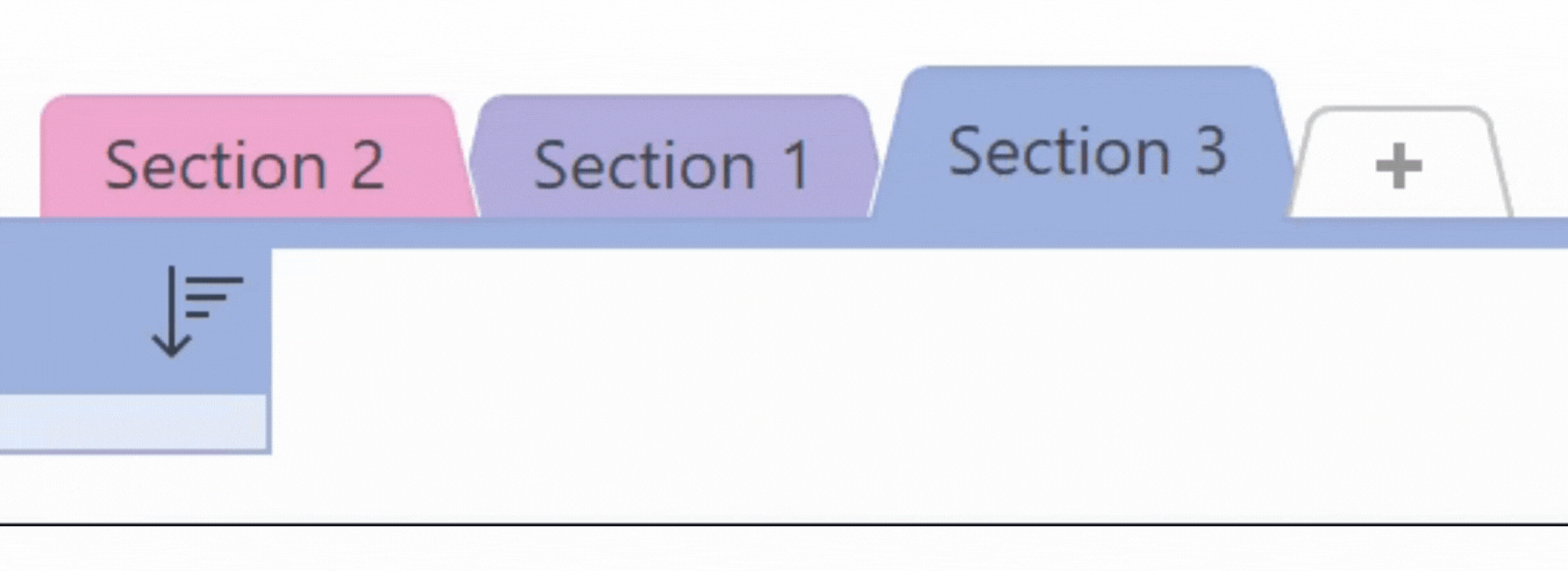 Reorder section tabs.