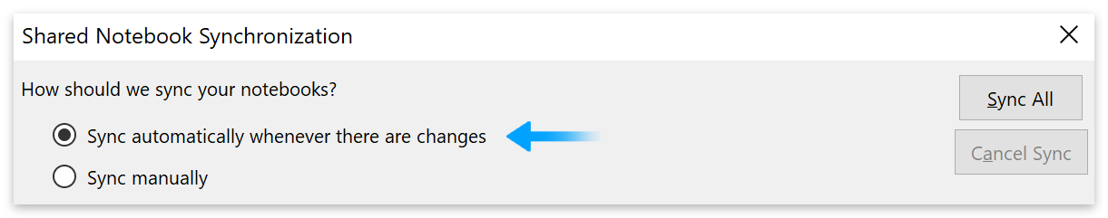 Sync automatically whenever there are changes.