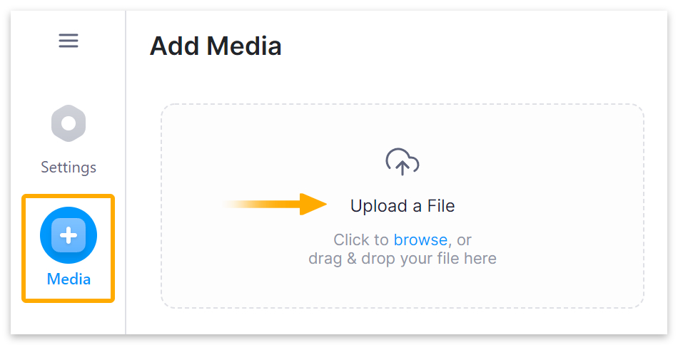 Media > Upload a File.