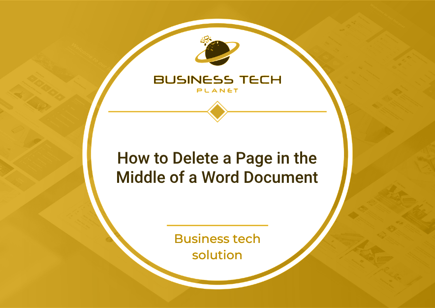 How to Delete a Page in the Middle of a Word Document